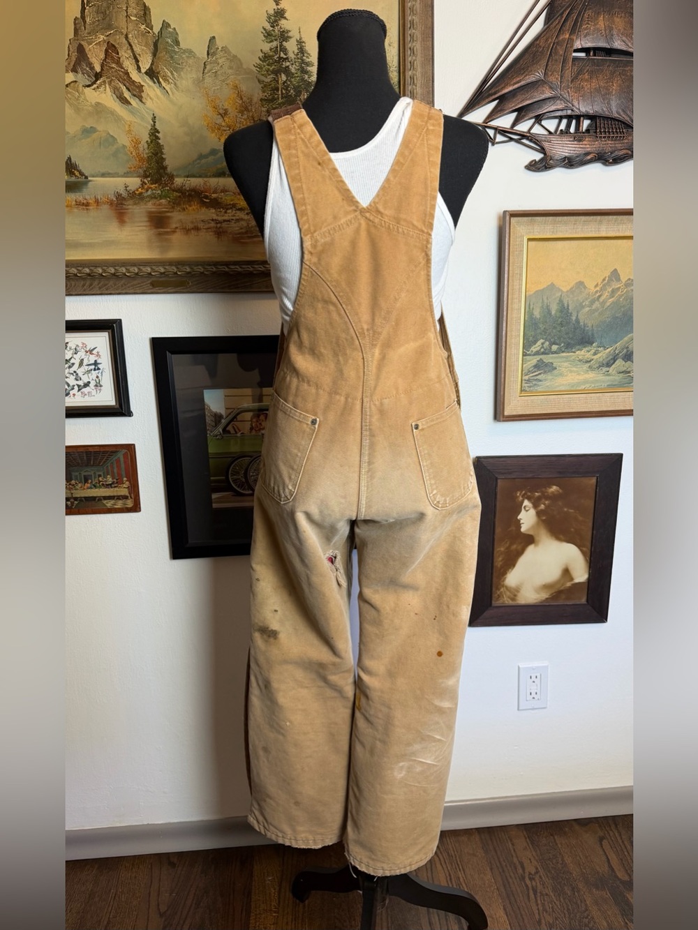 Vintage Carhartt Double-Knee Bib Duck Overalls Women's Size XS - Picture 11 of 17